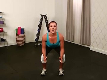 Woman demonstrating squats